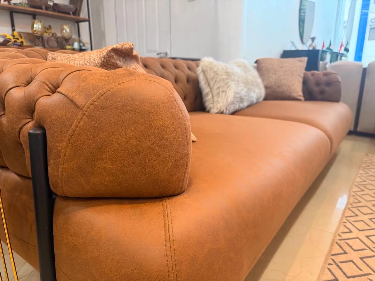 3 Seater Luxury Couch sofa Leather finish — view 4