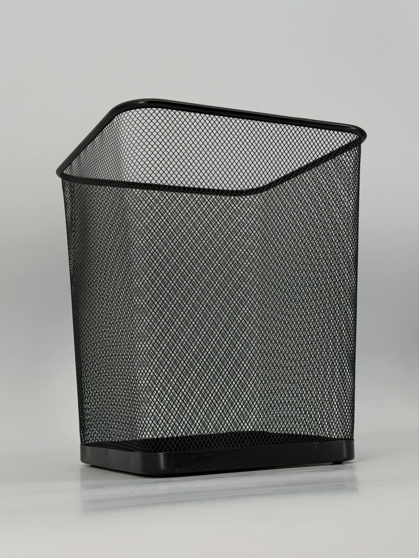 FOUR CORNER BLACK WASTE BIN — view 1