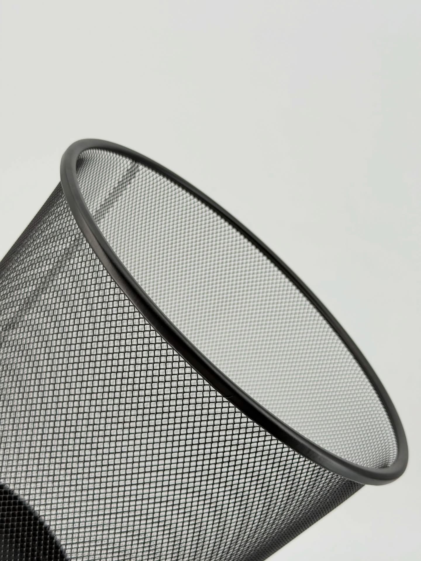 ROUND BLACK STEEL WASTE BIN — view 3