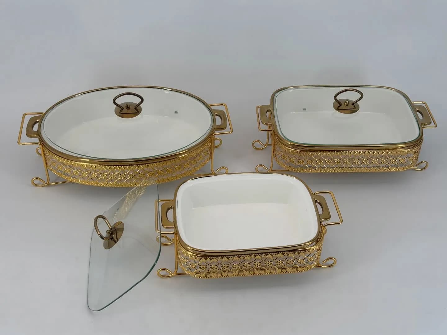 White & Gold Ceramic x3pcs Set — view 2