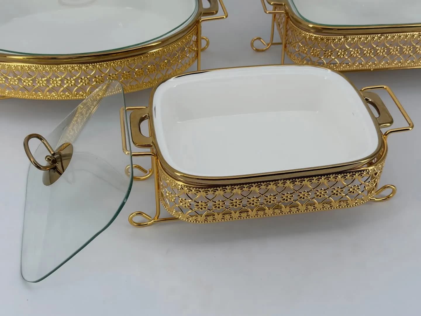 White & Gold Ceramic x3pcs Set — view 3