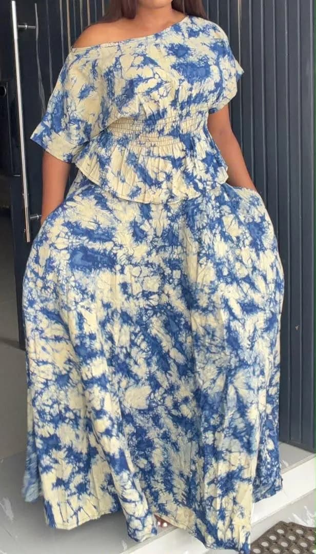 Adire 2piece Smokey top & Skirt — view 4