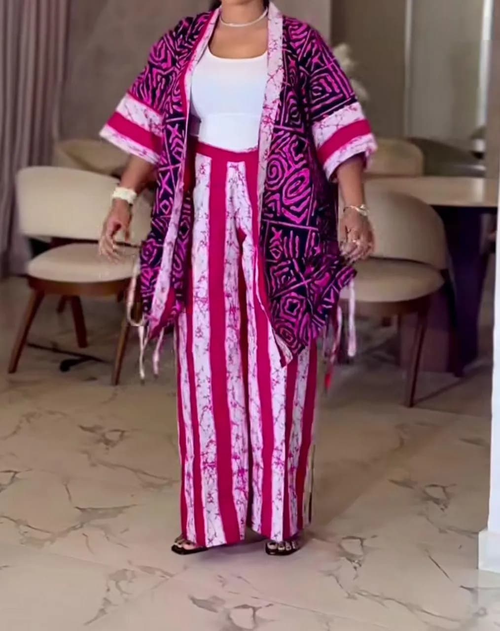 Ankara 2piece Jacket Pink