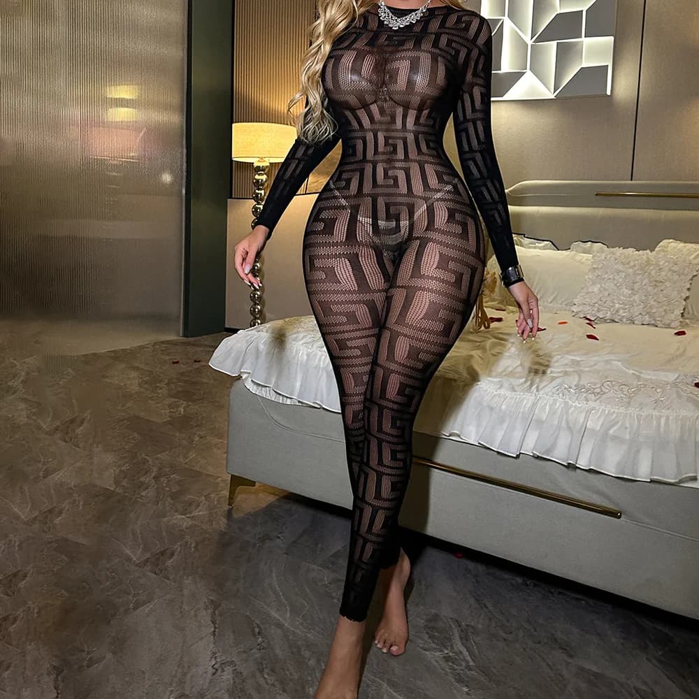 Sexy Exotic Bodymagic Jumpsuit Lingerie - Black