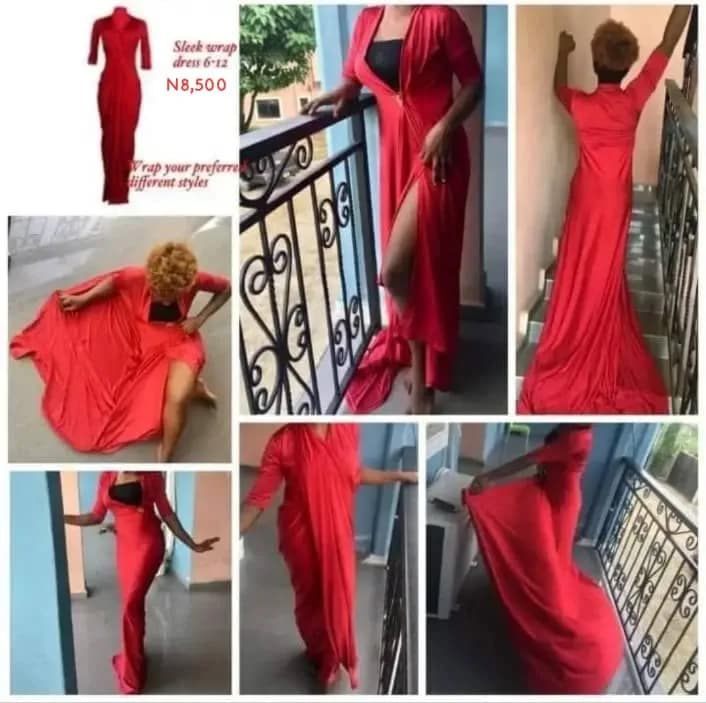 Sleek Wrap Maxi Dress - Red
